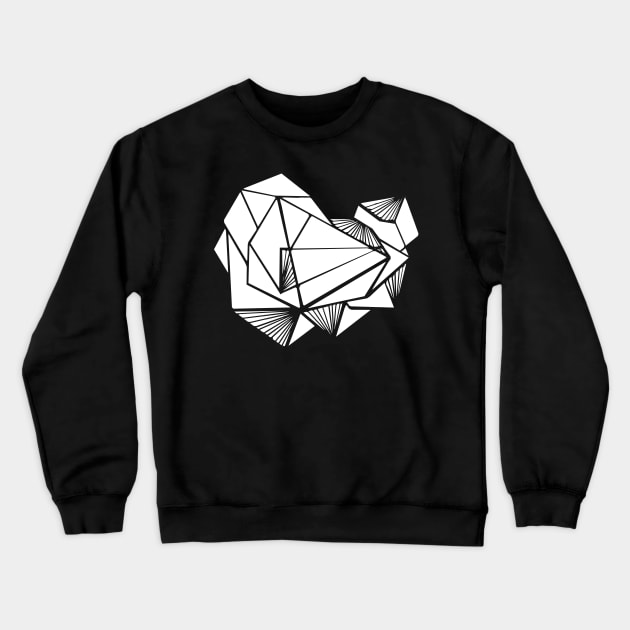 Geometric triangles White minimal Crewneck Sweatshirt by carolsalazar